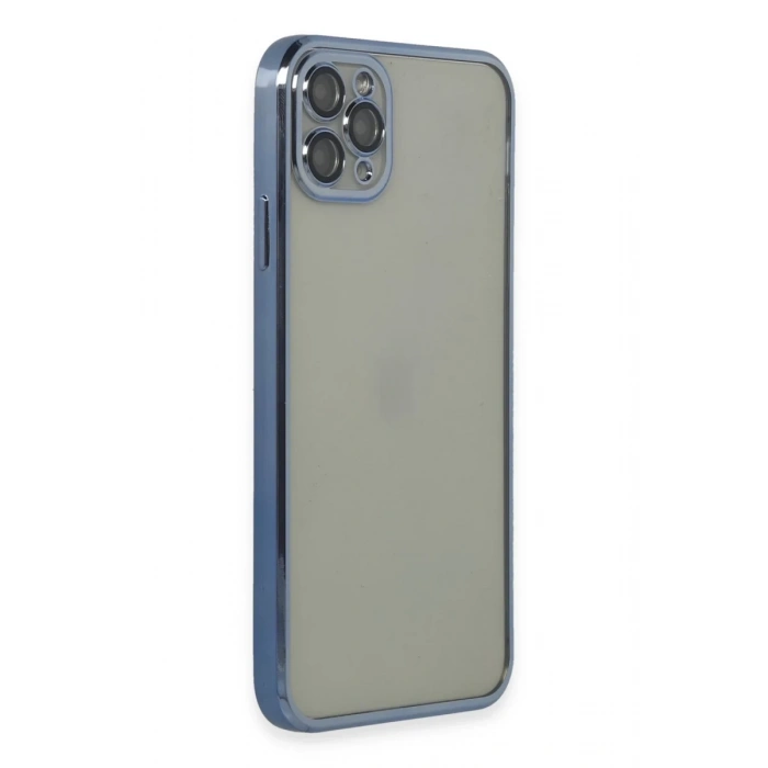 Apple iPhone 11 Pro Max Uyumlu Kılıf Lensli Silikon - Açık Mavi