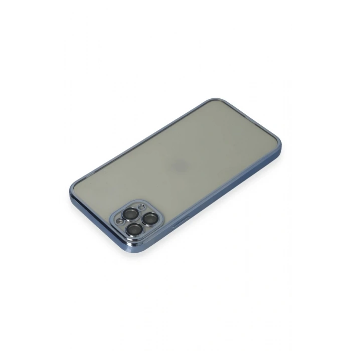 Apple iPhone 11 Pro Max Uyumlu Kılıf Lensli Silikon - Açık Mavi