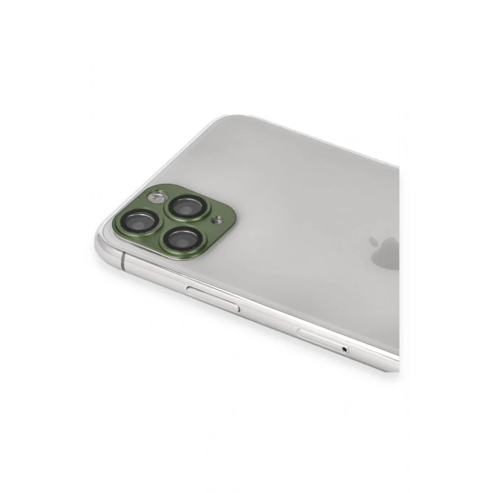 Apple iPhone 11 Pro Max Uyumlu Pers Alüminyum Kamera Lens - Yeşil