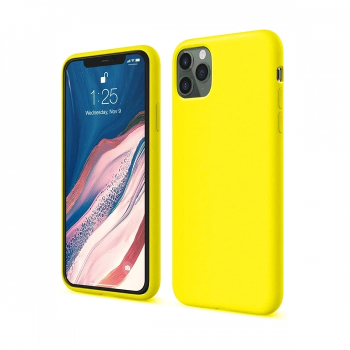 Apple iPhone 11 Pro Uyumlu Kılıf First Silikon - Sarı