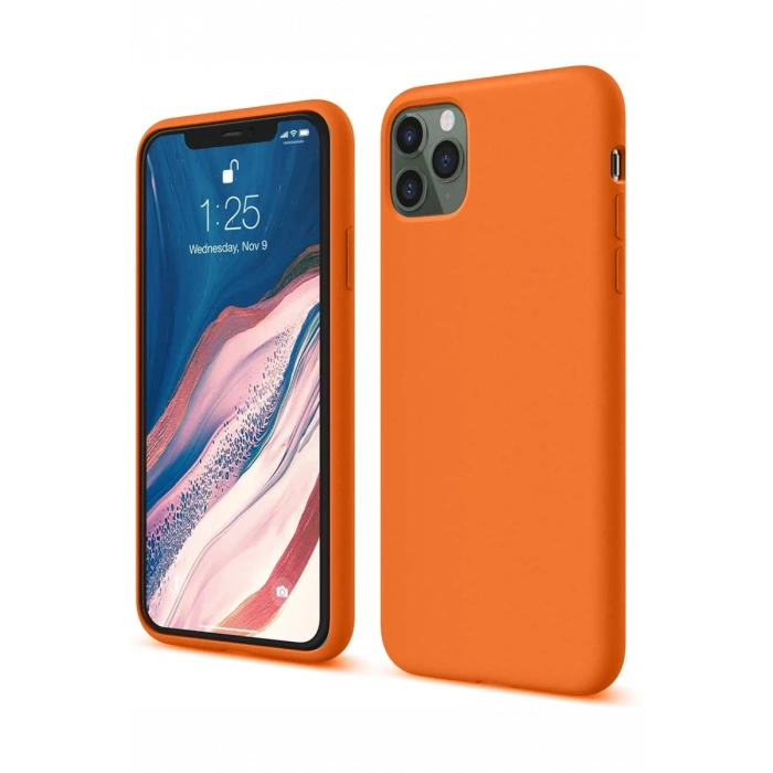 Apple iPhone 11 Pro Uyumlu Kılıf First Silikon - Turuncu