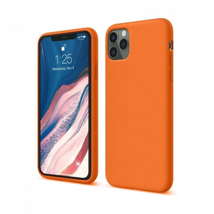 Apple iPhone 11 Pro Uyumlu Kılıf First Silikon - Turuncu