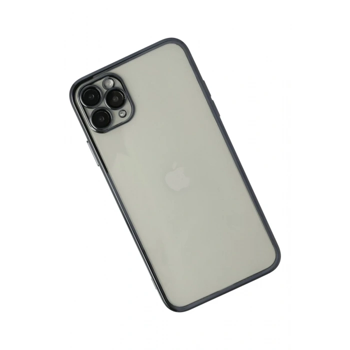 Apple iPhone 11 Pro Uyumlu Kılıf Lensli Silikon - Siyah
