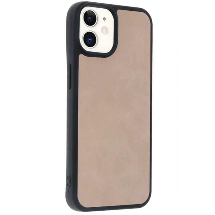 Apple iPhone 11 Uyumlu Kılıf Aras Deri Kapak - Pudra