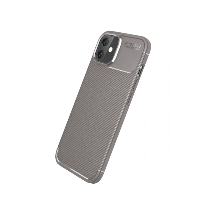 Apple iPhone 11 Uyumlu Kılıf Auto Focus Karbon Kapak - Gri