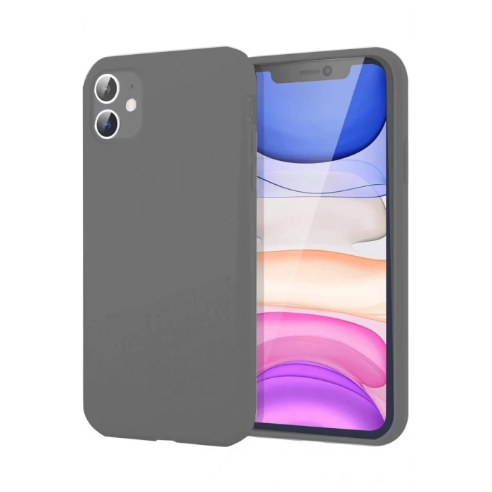 Apple iPhone 11 Uyumlu Kılıf First Silikon - Gri