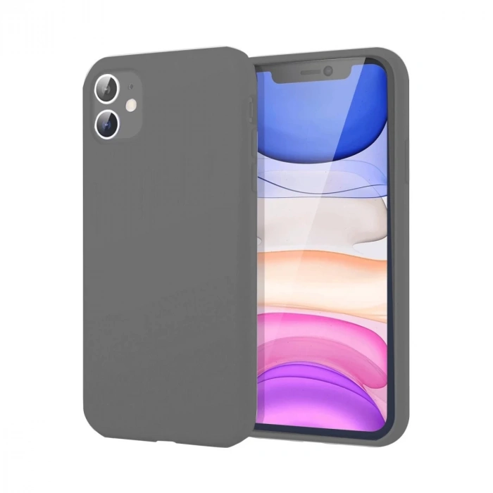 Apple iPhone 11 Uyumlu Kılıf First Silikon - Gri