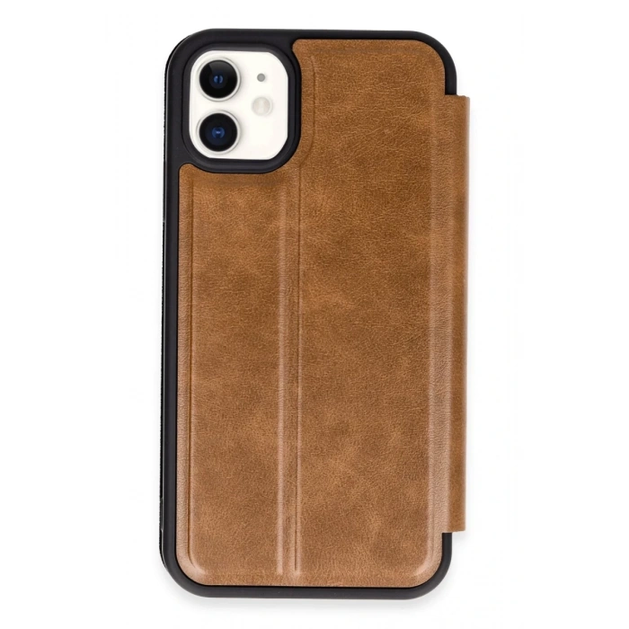 Apple iPhone 11 Uyumlu Kılıf Flip Cover - Taba