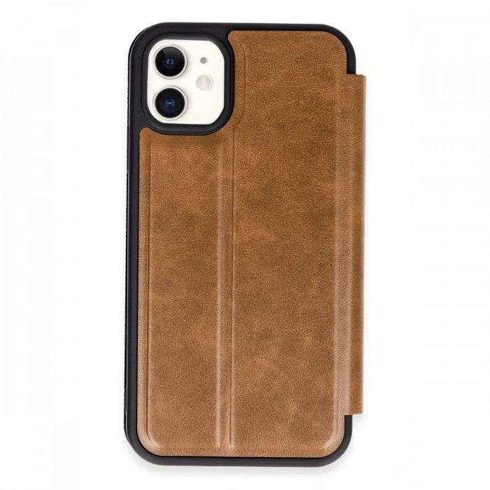 Apple iPhone 11 Uyumlu Kılıf Flip Cover - Taba
