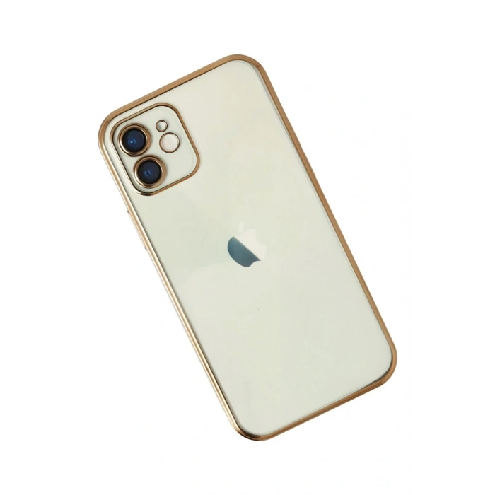 Apple iPhone 11 Uyumlu Kılıf Lensli Silikon - Gold