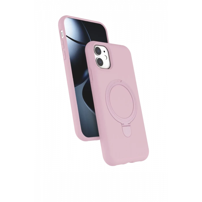 Apple iPhone 11 Uyumlu Regal Magsafe Standlı Kapak - Açık Pembe
