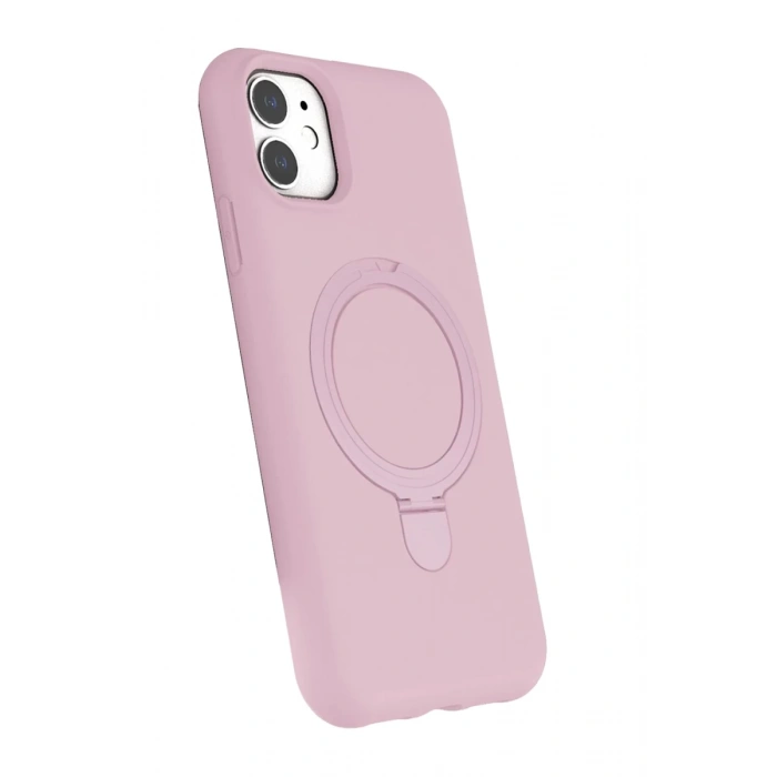Apple iPhone 11 Uyumlu Regal Magsafe Standlı Kapak - Açık Pembe
