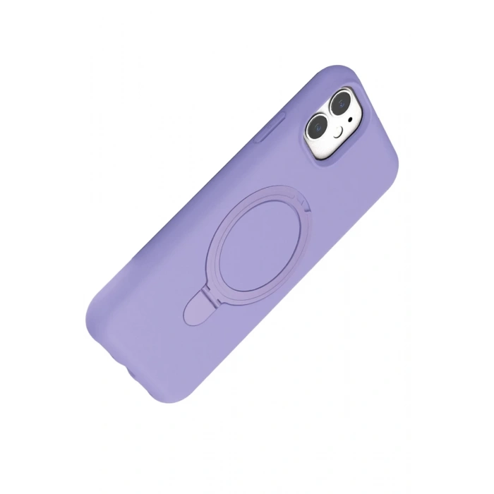 Apple iPhone 11 Uyumlu Regal Magsafe Standlı Kapak - Lila