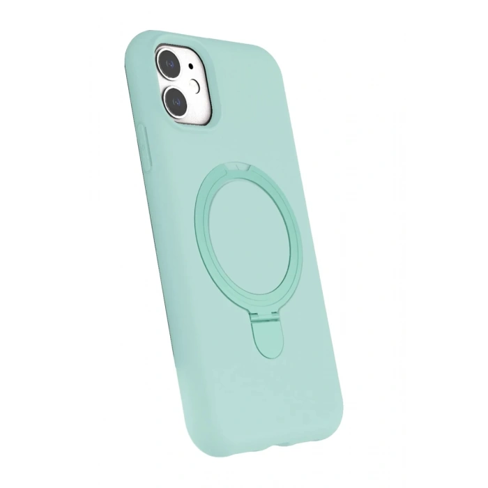 Apple iPhone 11 Uyumlu Regal Magsafe Standlı Kapak - Su Yeşili