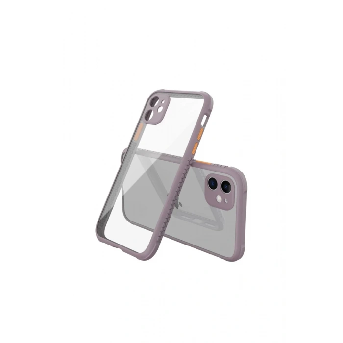 Apple iPhone 12 Mini Uyumlu Kılıf Miami Şeffaf Silikon - Açık Mor