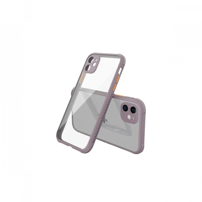 Apple iPhone 12 Mini Uyumlu Kılıf Miami Şeffaf Silikon - Açık Mor
