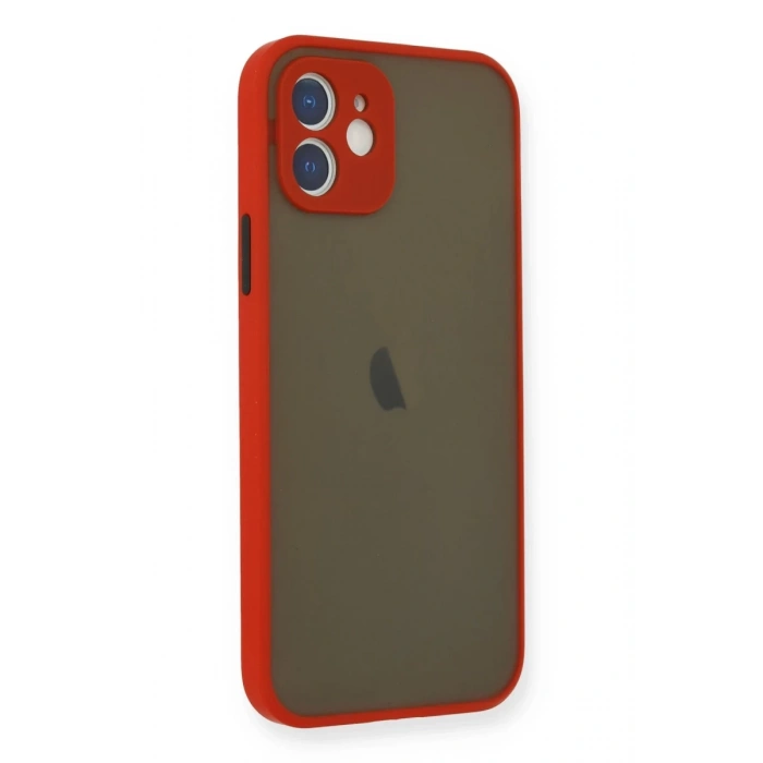 Apple iPhone 12 Mini Uyumlu Kılıf Montreal Silikon Kapak - Kırmızı