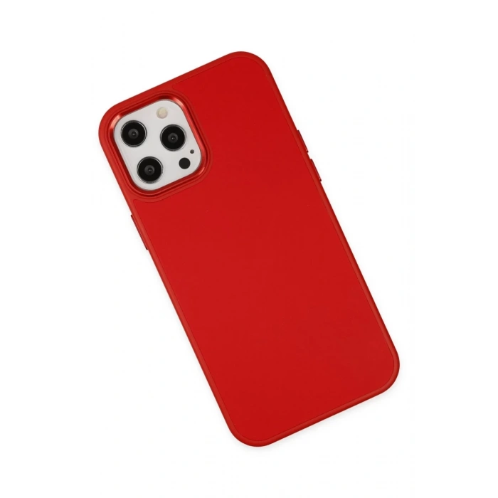 Apple iPhone 12 Pro Max Uyumlu Kılıf Asya Deri Silikon - Kırmızı