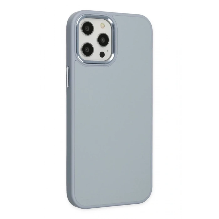 Apple iPhone 12 Pro Max Uyumlu Kılıf Asya Deri Silikon - Sierra Blue