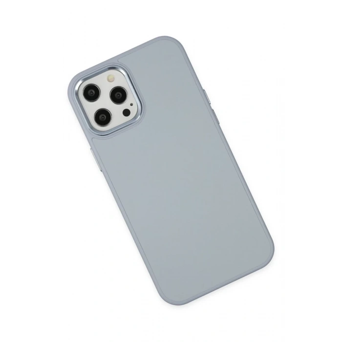 Apple iPhone 12 Pro Max Uyumlu Kılıf Asya Deri Silikon - Sierra Blue