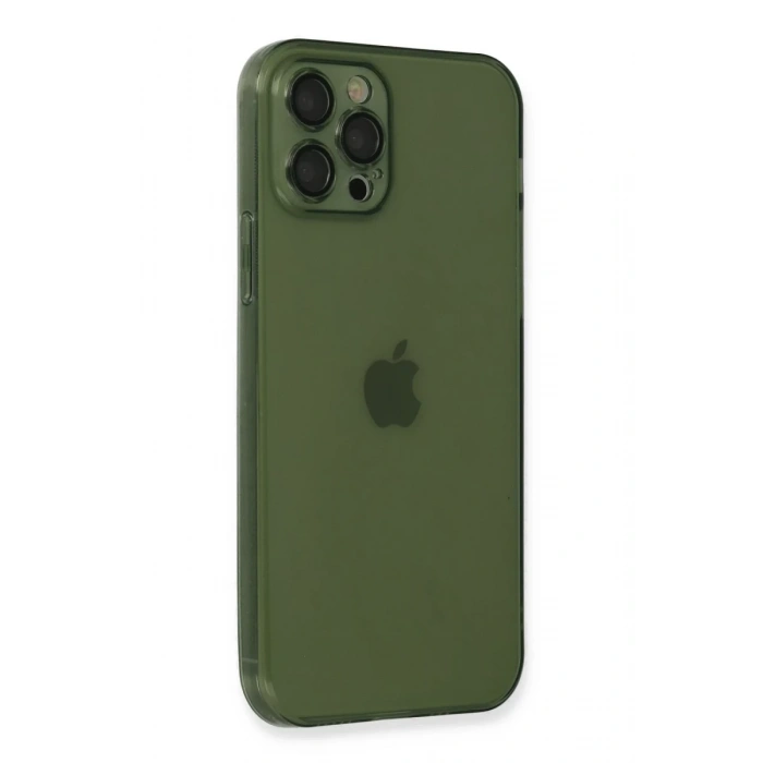 Apple iPhone 12 Pro Max Uyumlu Kılıf Fly Lens Silikon - Yeşil