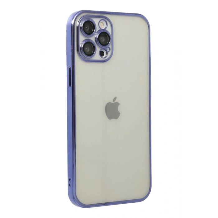 Apple iPhone 12 Pro Max Uyumlu Kılıf Lensli Silikon - Mor