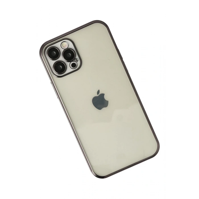 Apple iPhone 12 Pro Max Uyumlu Kılıf Lensli Silikon - Siyah
