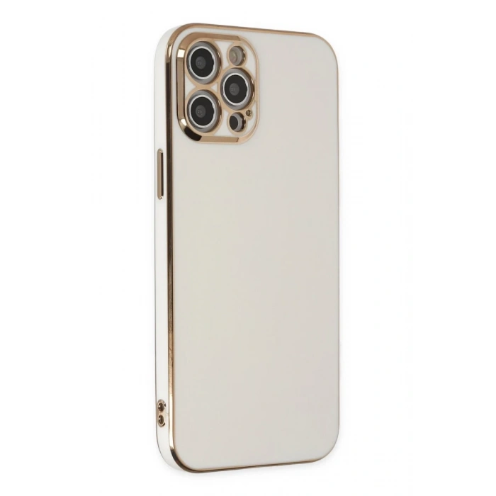Apple iPhone 12 Pro Max Uyumlu Kılıf Volet Silikon - Beyaz