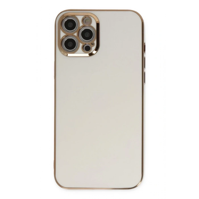 Apple iPhone 12 Pro Max Uyumlu Kılıf Volet Silikon - Beyaz