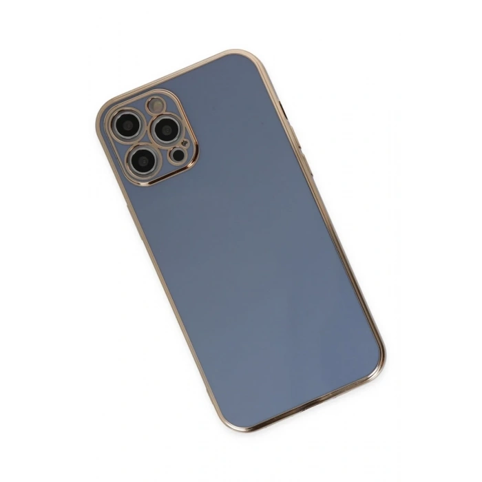 Apple iPhone 12 Pro Max Uyumlu Kılıf Volet Silikon - Mavi
