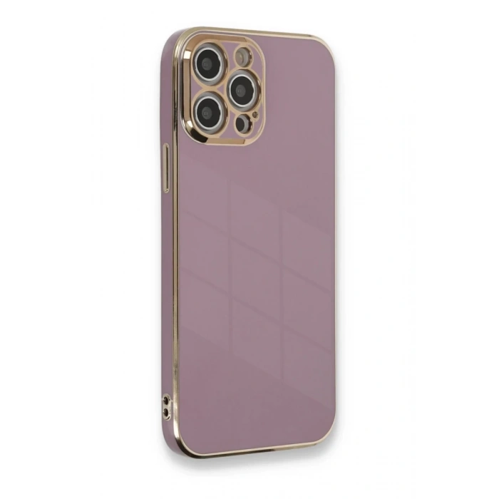 Apple iPhone 12 Pro Max Uyumlu Kılıf Volet Silikon - Mor