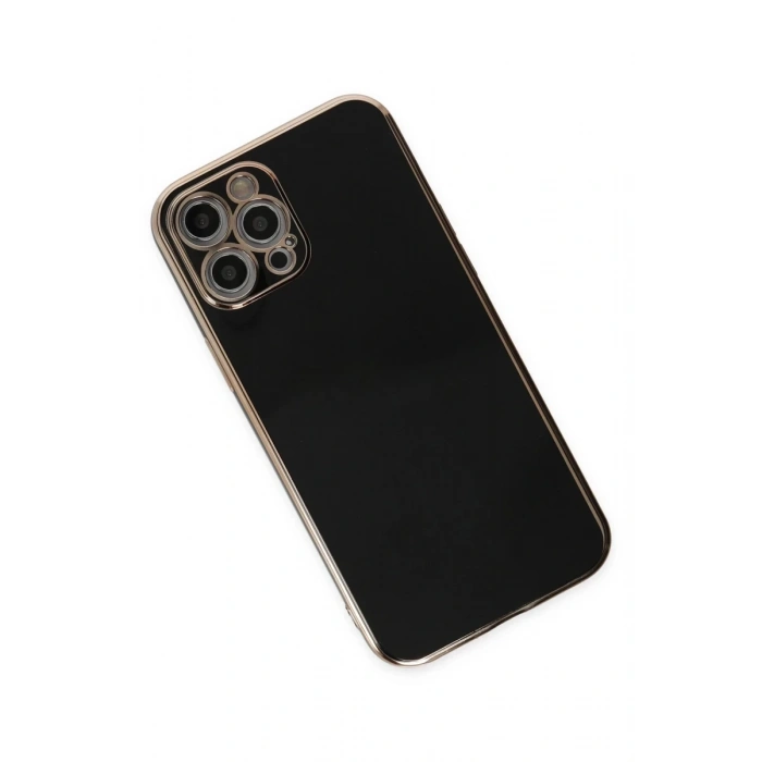 Apple iPhone 12 Pro Max Uyumlu Kılıf Volet Silikon - Siyah