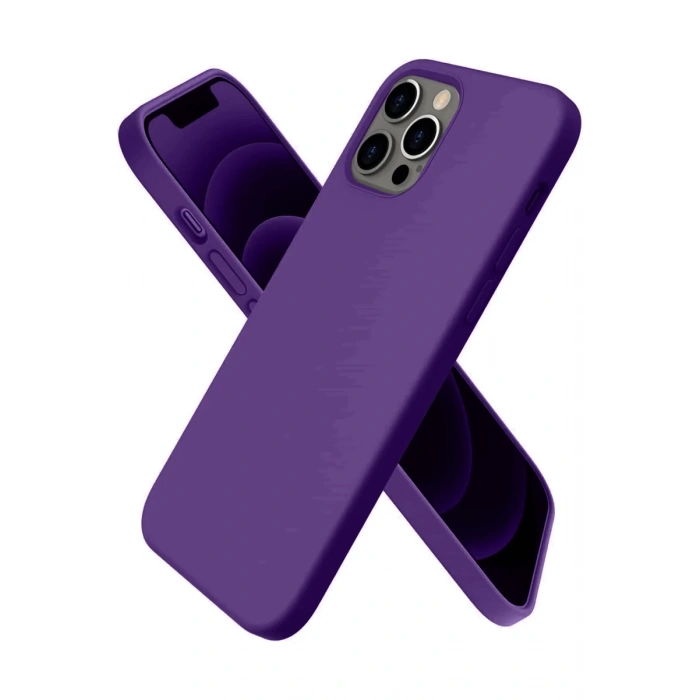 Apple iPhone 12 Pro Uyumlu Kılıf First Silikon - Mürdüm