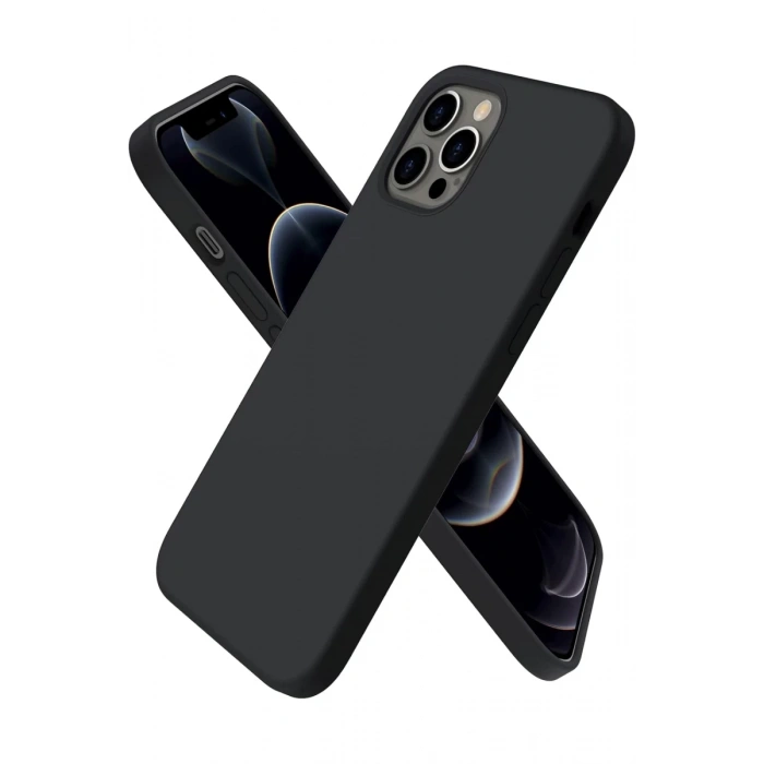 Apple iPhone 12 Pro Uyumlu Kılıf First Silikon - Siyah