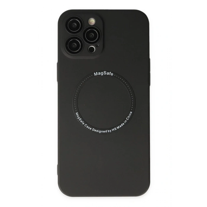 Apple iPhone 12 Pro Uyumlu Kılıf Jack Magneticsafe Lens Silikon - Siyah