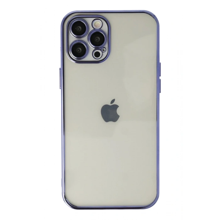 Apple iPhone 12 Pro Uyumlu Kılıf Lensli Silikon - Mor