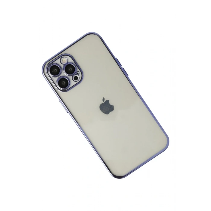 Apple iPhone 12 Pro Uyumlu Kılıf Lensli Silikon - Mor
