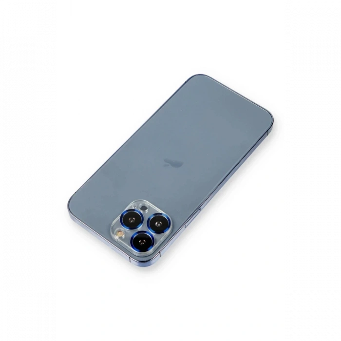 Apple iPhone 12 Pro Uyumlu Metal Kamera Lens Koruma Cam - Mavi