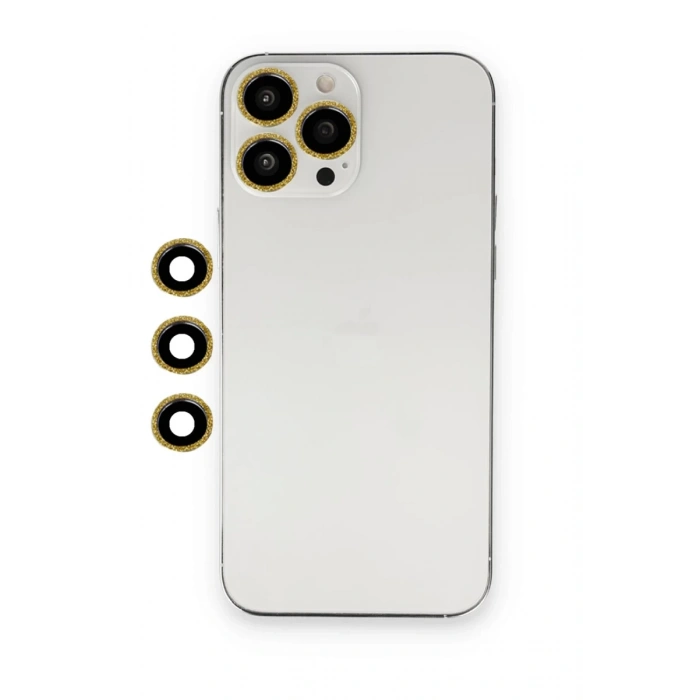 Apple iPhone 12 Pro Uyumlu Shine Kamera Lens - Gold