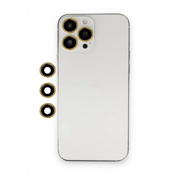 Apple iPhone 12 Pro Uyumlu Shine Kamera Lens - Gold