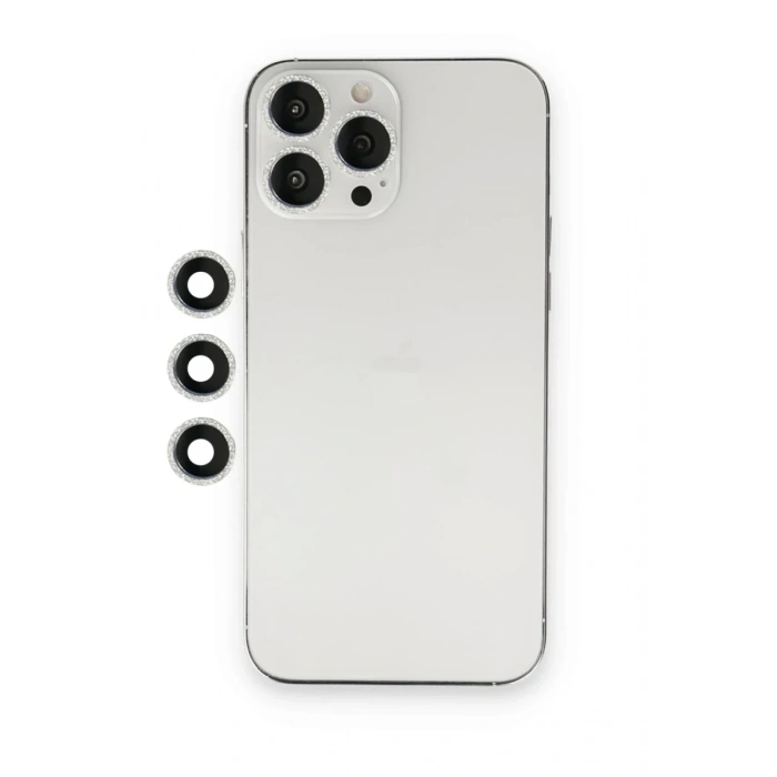 Apple iPhone 12 Pro Uyumlu Shine Kamera Lens - Gümüş