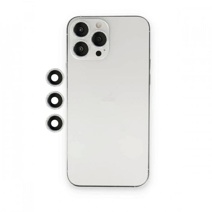 Apple iPhone 12 Pro Uyumlu Shine Kamera Lens - Gümüş