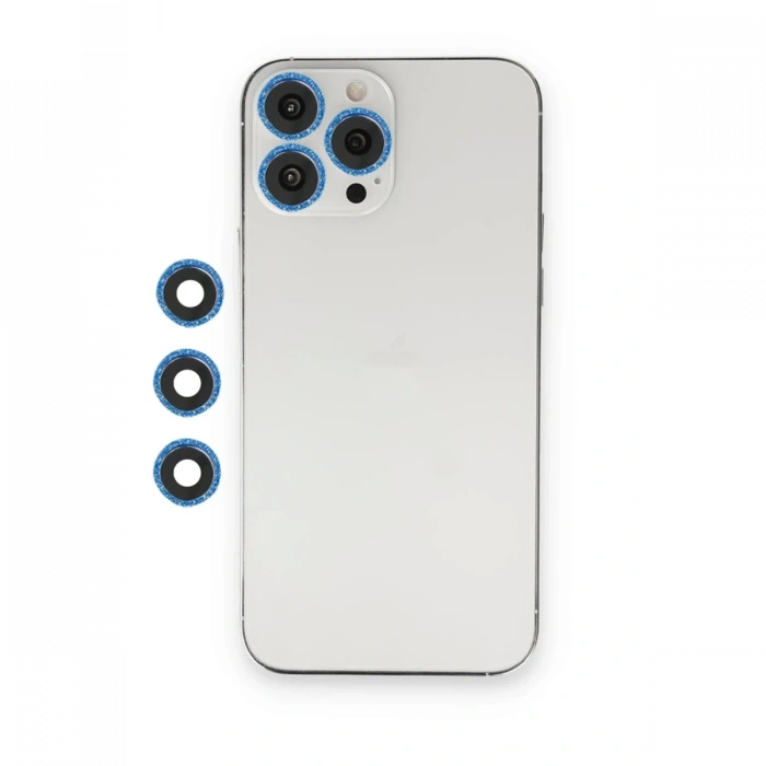 Apple iPhone 12 Pro Uyumlu Shine Kamera Lens - Mavi