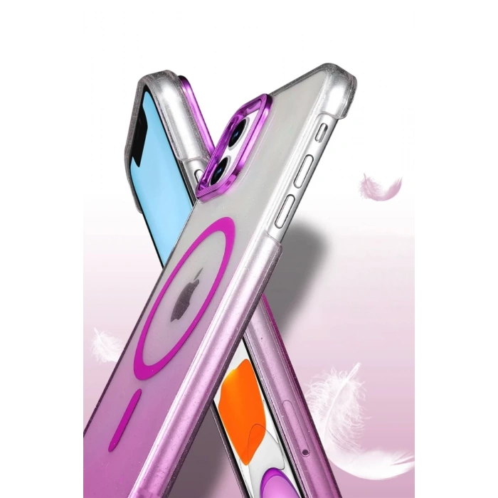 Apple iPhone 12 Uyumlu Glossy Magsafe Kapak - Siyah