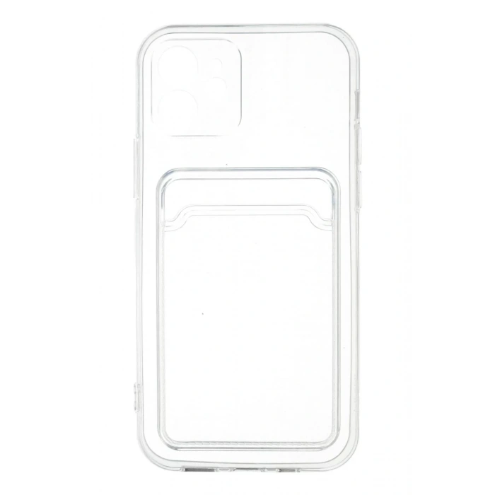 Apple iPhone 12 Uyumlu Kılıf Kart Şeffaf Silikon - Şeffaf