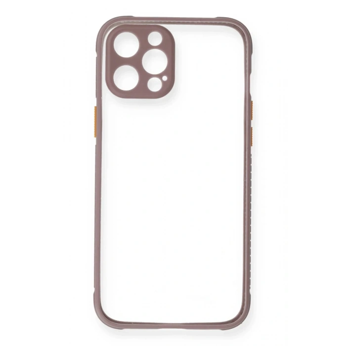 Apple iPhone 12 Uyumlu Kılıf Miami Şeffaf Silikon - Açık Mor