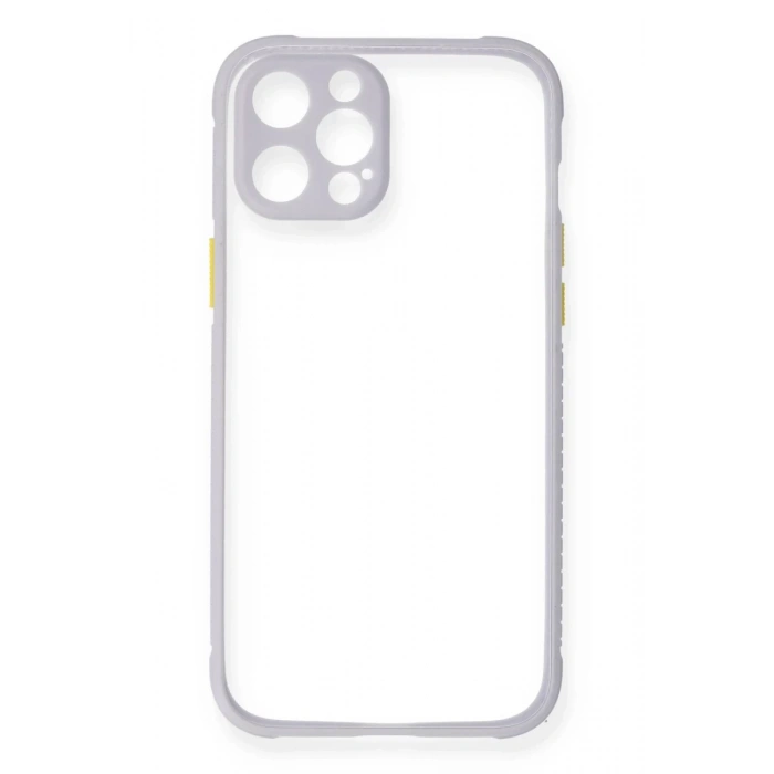 Apple iPhone 12 Uyumlu Kılıf Miami Şeffaf Silikon - Lila