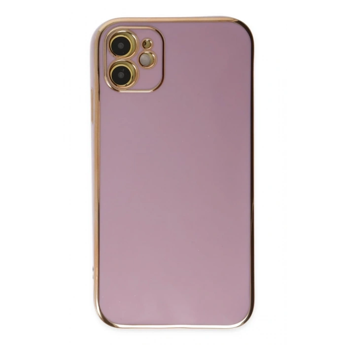 Apple iPhone 12 Uyumlu Kılıf Volet Silikon - Mor