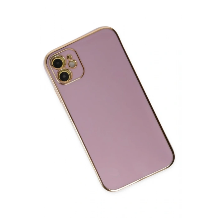 Apple iPhone 12 Uyumlu Kılıf Volet Silikon - Mor