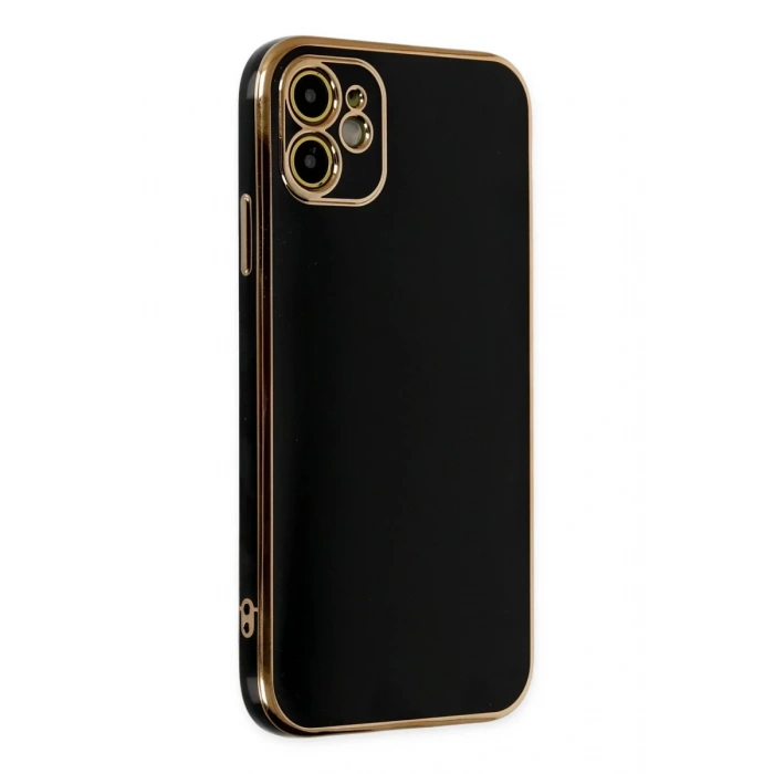 Apple iPhone 12 Uyumlu Kılıf Volet Silikon - Siyah